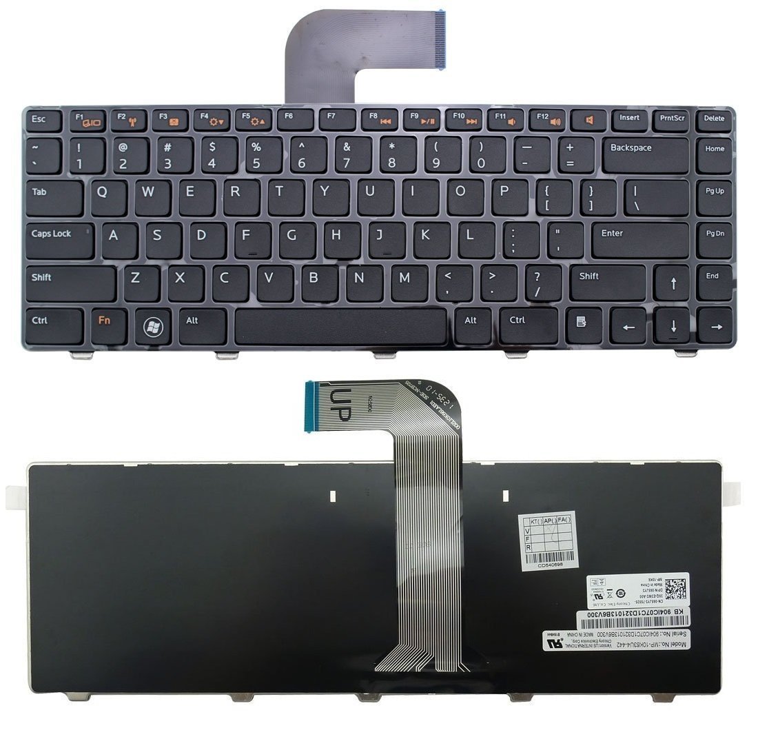 WISTAR Laptop Keyboard Compatible for Dell Inspiron N411Z M4040 M4110 N4050 N4110 14R 3420 15 3520 5420 7420 XPS L502X Vostro V131 1540 2520 3450 3550 3555 KFRTBA209A AER01U00110 90.4IC07 (Black)